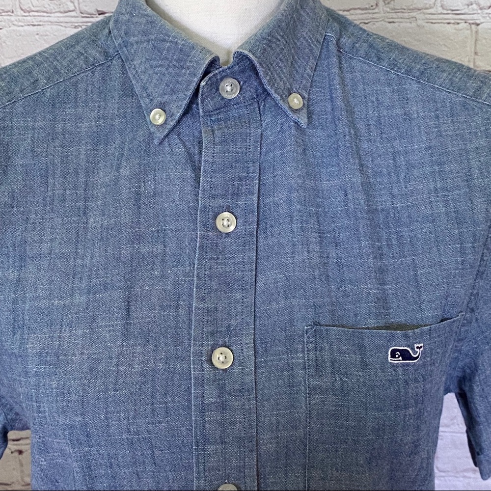 Vineyard Vines Chambray Slim fit Tucker Shirt XS - Picture 4 of 8